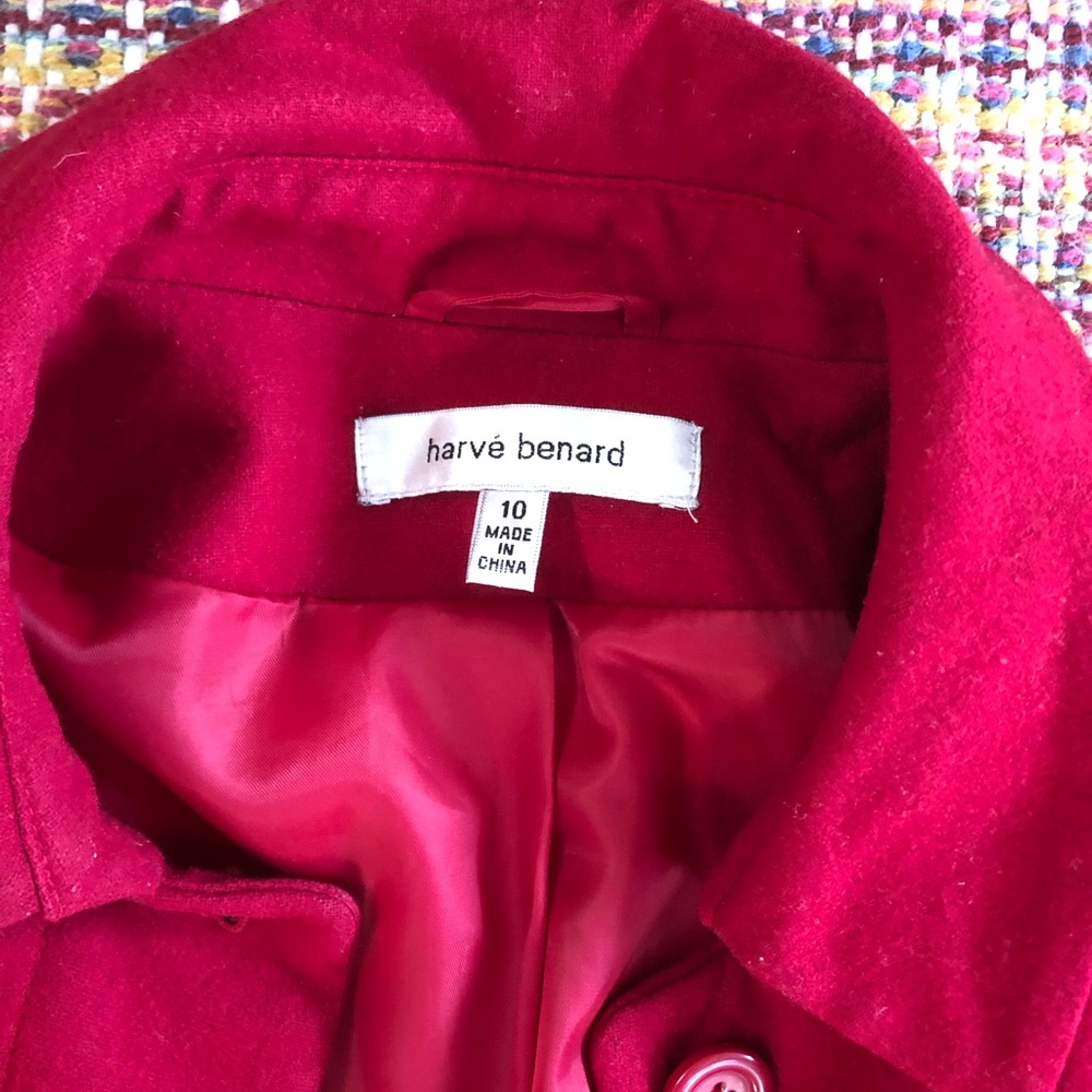 Harvé Benard Red Jacket Wool Blend